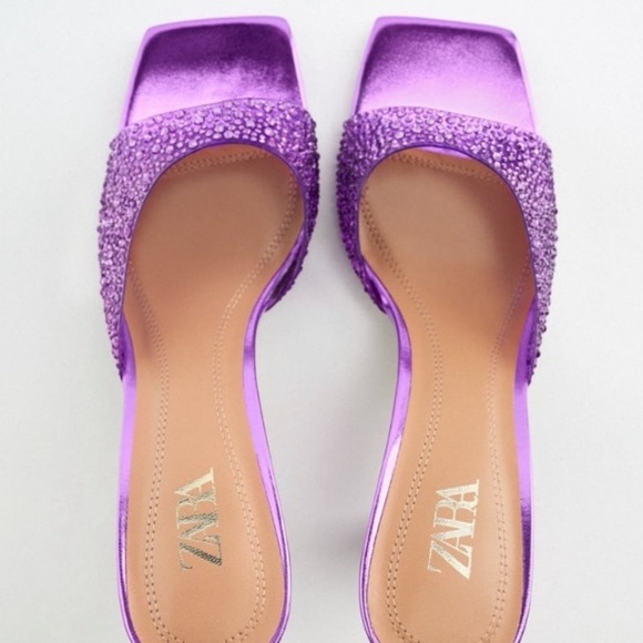 Zara rhinestone vinyl high heel sandals - Picture 3 of 5
